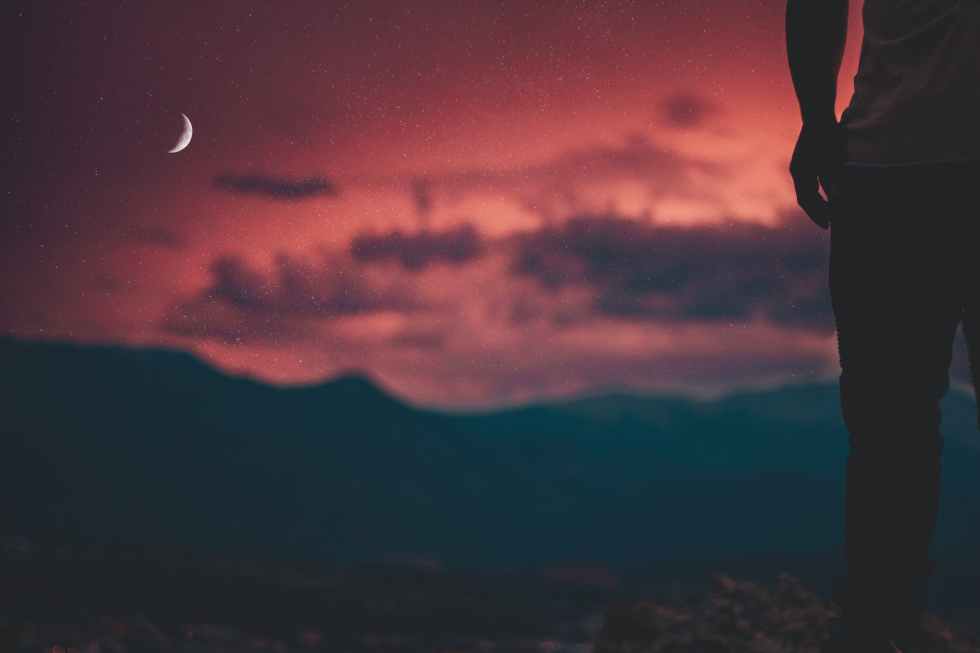 clouds dark dusk landscape
